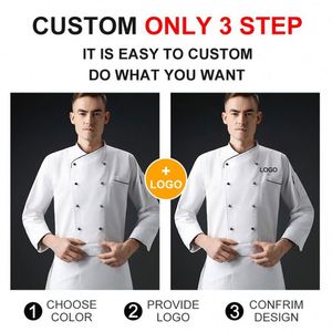 Uniforme de travail pour homme, vêtements de travail imperméables pour restaurant, faible MOQ, veste de chef blanche à manches courtes pour cuisine - Product Image 3