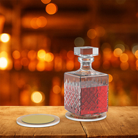Sous-verres en acrylique sur mesure, sous-verres ronds en acrylique écologiques, sous-verres antidérapants en acrylique avec motif bois pour usage en café