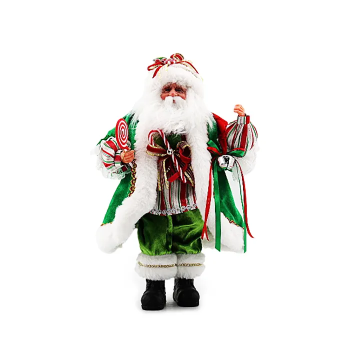 สีเขียว 46 ซม.Santa Claus ตุ๊กตาLollipop Old Manสีขาวเคราตกแต่งคริสต์มาสเดสก์ท็อปมินิเครื่องประดับPropsเด็กคริสต์มาสของขวัญ