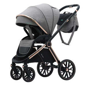Poussette bébé de luxe pouvant s'asseoir et s'allonger Poussette bébé pliable portable de 0 à 3 ans/<span class=keywords><strong>brouette</strong></span> à 4 roues avec dos respirant - Product Image 5