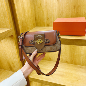 Sac à bandoulière rétro français pour femme, petit sac carré polyvalent en PU, imprimé style européen et américain, tendance et élégant, Style675 - Product Image 5