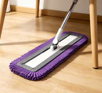 Serpillère plate grande taille en microfibre chenille, utilisation humide et sèche pour le nettoyage des sols de stades, entrepôts, maisons, parquets et carrelages