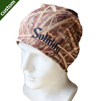 Bonnet de course personnalisé en satin doublé, imprimé intégral, pour la course et l'étirement des cheveux, bonnet de sport pour locs avec patch personnalisé