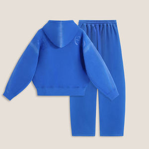 Ensemble sweat-shirt et pantalon de survêtement pour homme KIingSen OEM Klein Blue Winter Fleece respirant, peinture au pistolet, broderie, ample - Product Image 5