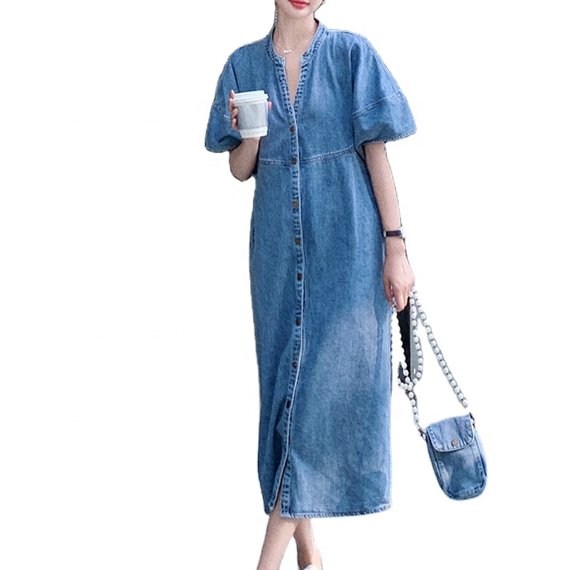 Retro Denim Dress with a High-End Feel - Loose & Casual