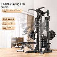 Appareil de musculation multifonctionnel KJ en acier inoxydable, cadre de type portique, entraîneur complet unilatéral, machine à ramer