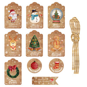 Nouvelles décorations de Noël, étiquettes cadeaux vintage en papier kraft, pendentifs pour fournitures de fête - Product Image 5