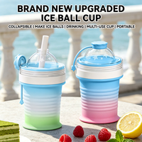 Gobelet à glaçons pliable en silicone de qualité alimentaire, compatible lave-vaisselle, style sportif, portable pour les voyages en plein air et la fabrication de glaçons