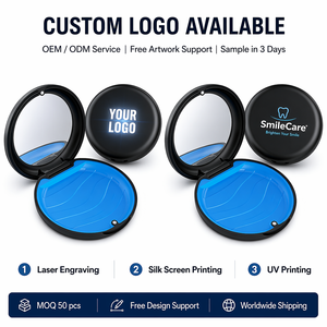 Estuche para Retenedores y Alineadores con Espejo para Guardar Protectores Bucales Nocturnos y Anti Ronquidos, <span class=keywords><strong>Caja</strong></span> <span class=keywords><strong>de</strong></span> Almacenamiento con Logotipo Impreso a Color Personalizado para <span class=keywords><strong>Invisalign</strong></span> - Product Image 2