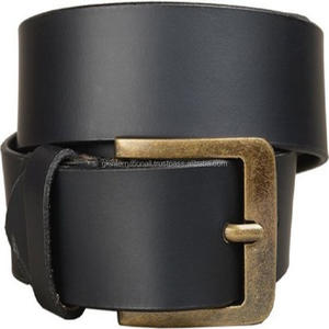 Vintage Style High Quality Leather <b>Men's</b> Casual Belt <b>in</b> All Custom Sizes with Antique Brass Finish Single Prong Buckle - Product Image 1