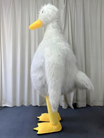 Costume de mascotte gonflable drôle en forme de grande oie blanche, tenue de poupée animale pour spectacle, cérémonie d'ouverture et décoration de fête