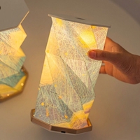 Lampu Malam Origami Langit Berbintang LED Lampu Ukiran Kertas Kontrol Sentuh Ornamen Berputar Hadiah untuk Dekorasi Kamar Tidur