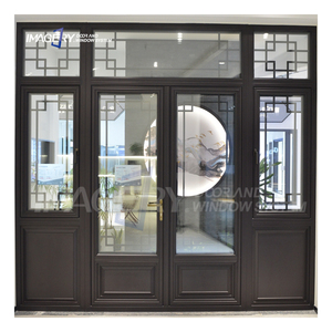 ประตูบานเปิดแบบอลูมิเนียมกระจกสามชั้นกันเสียงสไตล์จีนใหม่ พร้อมตะแกรง สำหรับใช้ในวิลล่าและเชิงพาณิชย์ - Product Image 2