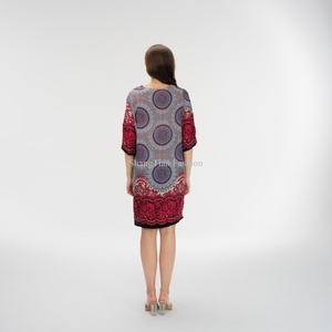 Vestidos de Moda para Mujer, Personalizados con Estampado, Cuello Cuadrado, Manga Corta, Vestidos Casuales - Product Image 3