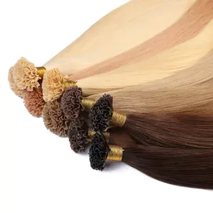 Extensions de cheveux bouclés à pointe U personnalisées Extensions de cheveux u-Tip kératine humaine ongles u Tip cheveux pré-collés pour les filles