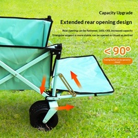 Chariot de pique-nique portable pour camping-car, marché nocturne, chariot pliant à roulettes pivotantes, table en acier RH-0055
