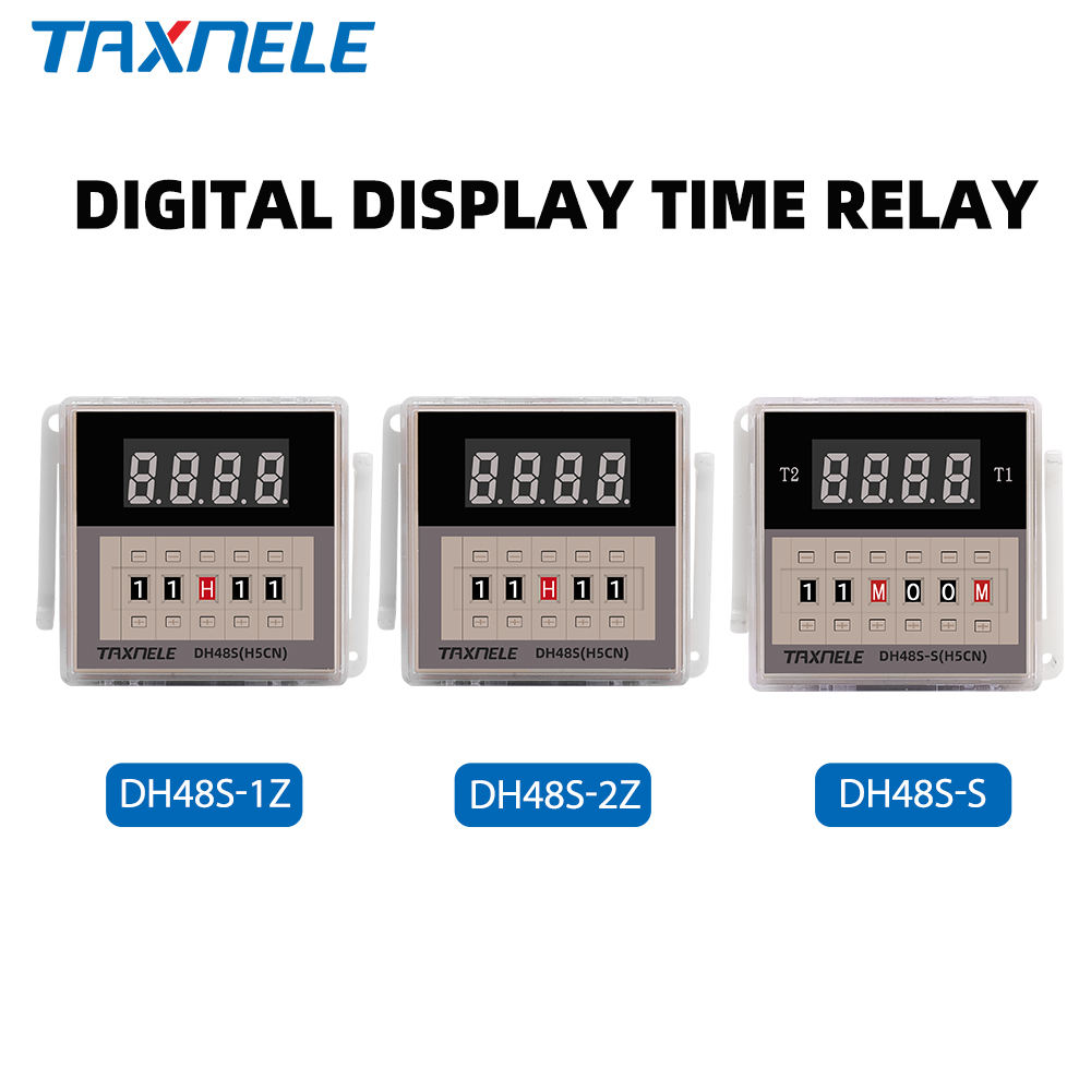 DH48S-S Relay - Precision Digital LED Timer for AC/DC DH48S-S2Z LCDディスプレイデジタル時間タイミング遅延リレー 0.1S-99H AC/DC12V ベース付き