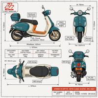 YABEN 2026 Nouveau Scooter à Essence 125CC Jaune Noir Euro 5 Démarrage sans Clé Certifié DOT/EPA Frein à Disque Vitesse Max >80km/h Zhejiang