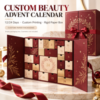 Boîte de calendrier de l'avent personnalisée pour la beauté, 24 jours, vide, emballage cadeau de compte à rebours de Noël avec tiroirs pour les marques de cosmétiques et de soins de la peau