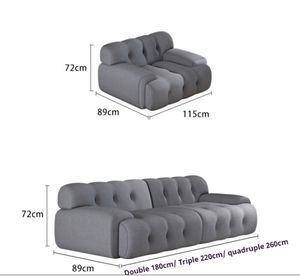 Sofás de tela estilo Wabi-sabi, sala de estar, un asiento o tres asientos, sofá de lana de cordero, estilo crema, sofá moderno Simple - Product Image 6