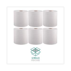 Windsoft Lot de 6 Distributeurs Commerciaux Blancs pour Serviettes en Papier Durcissées 8 po x 800 pi, Serviettes Jetables 8 po x 800 pi par Rouleau - Product Image 1