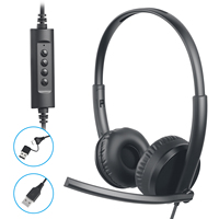 Kalajengking # 1093E Headset Kantor Pribadi Tipe-c + USB Stereo Headset Bisnis Berkabel Headphone Peredam Kebisingan ENC