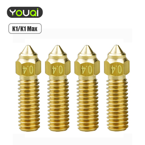 YouQi Wholesale Buses d'impression 3D en laiton haute vitesse 0,4 mm, buses K1 compatibles K1, K1 Max, Ender 3 <span class=keywords><strong>V3</strong></span>, KE, <span class=keywords><strong>CR10</strong></span> SE, CR M4 - Product Image 1