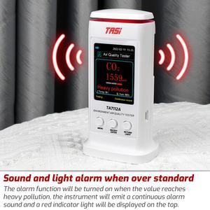 Detector de Gas Recargable por USB TASI TA7112A, Monitor de Temperatura y Humedad para HCHO, TVOC, C6H6, PM2.5, PM10, Analizador de Calidad del Aire - Product Image 3