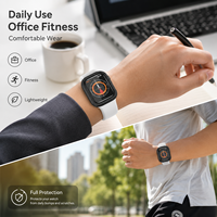 Casing Pelindung Ringan Anti Benturan Setengah Terbuka Matte PC untuk Apple Watch 10 9 8 7 SE Smart Watch