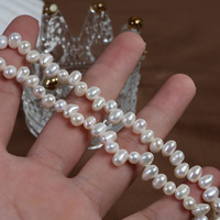 Perles d'eau douce naturelles irrégulières de qualité AA blanches de 4-5 mm, perles semi-finies en vrac, matériel pour collier DIY