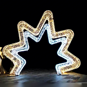 Commercial 3D Star Tunnel Arch <b>Light</b> for Christmas City Plaza Theme Park and Holiday Display Project - Product Image 1