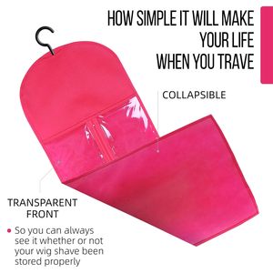 Sac de rangement pour perruques en gros, sac d'emballage anti-poussière avec cintre long, sac à perruques en tissu non tissé avec fermeture éclair en plastique - Product Image 5