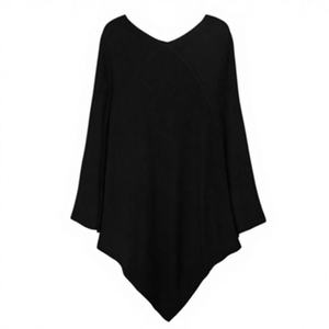 Poncho long en cachemire 100% pour femme, tricoté plat, anti-boulochage, pour l'hiver - Product Image 1