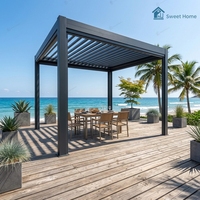 Pergola motorisée en aluminium Sweet Home, toit rétractable bioclimatique électrique pour extérieur, gazebo télécommandé, imperméable et anti-UV