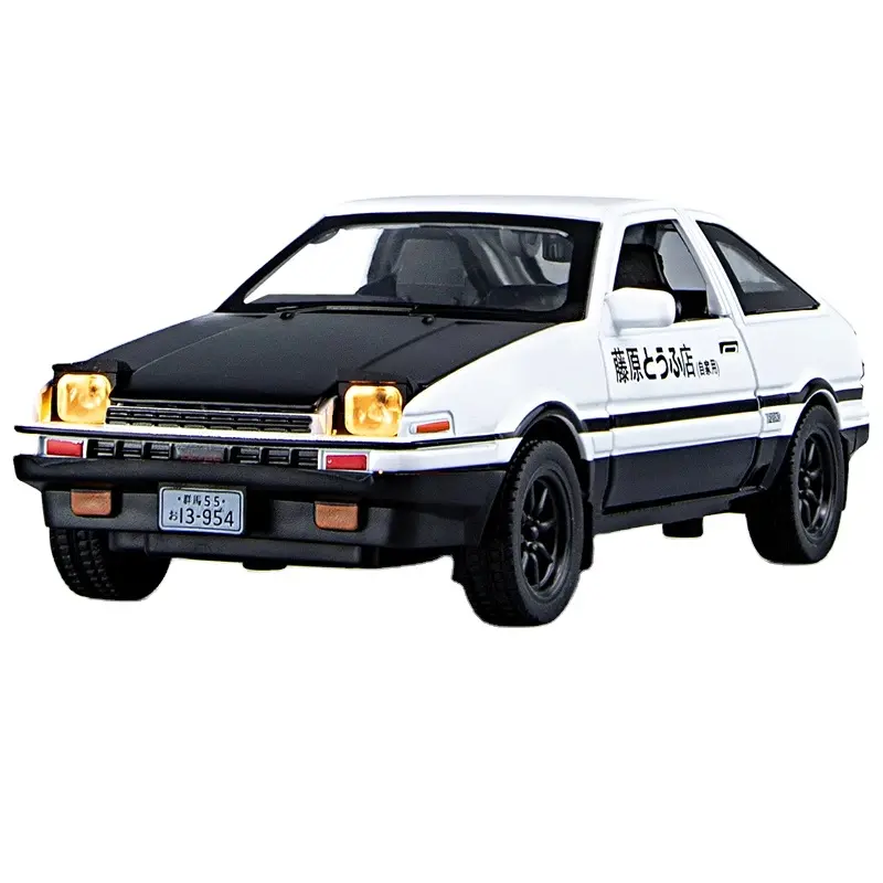 1:32 oyuncak AE86 alaşım Diecast statik araba modeli simülasyon ota araba oyuncak geri çekme ses ve ışık ve kapı açık olabilir erkek hediyeler