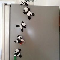 Mignon aimant de réfrigérateur 3D en forme de panda, accessoires de cuisine et décoration intérieure, souvenir personnalisable, autocollant de réfrigérateur, style peluche douce