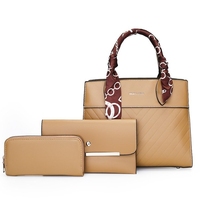 Nouveau design 2026 – Sac à main pour femme en PU de haute qualité, grande capacité, avec décoration foulard en soie et motif losanges inversés
