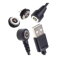 Cable de carga magnético USB macho, conector impermeable IP7 Pad Circular de 2 pines 3A, adaptador de corriente Pogo Pin