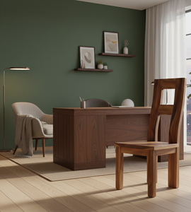 เก้าอี้ทานข้าวไม้สักทรงแข็งแรงและมีสไตล์ พร้อมพนักพิงสูงรูปตัว H เหมาะสำหรับตกแต่งภายในห้องรับประทานอาหารสไตล์โมเดิร์น รัสติก และร่วมสมัย - Product Image 2