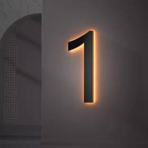 Ventes chaudes, numéros de <span class=keywords><strong>maison</strong></span> modernes personnalisés en acier inoxydable, décoration de porte d'hôtel, plaque d'adresse - Product Image 4