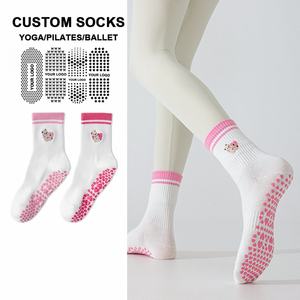Custom Logo Anti Slip Gym Fitness <b>Socks</b> Custom Embroidery Logo Grip Yoga Pilates <b>Socks</b> for Women - Product Image 4