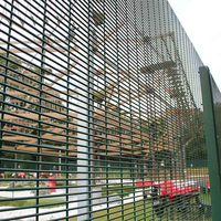 Panneau de clôture en maille soudée anti-intrusion Clearvu 358, revêtement en poudre verte, pour la sécurité du périmètre des postes de transformation