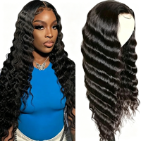 Perruque en cheveux humains à base de soie, ondulations profondes, dentelle HD 4x4, sans colle, pré-épilée, cheveux de bébé, ligne de cheveux naturelle pour femmes noires