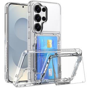 Étui portefeuille transparent avec support rabattable pour <span class=keywords><strong>Samsung</strong></span> Galaxy S26 Ultra S25 Ultra, porte-cartes de crédit - Product Image 1
