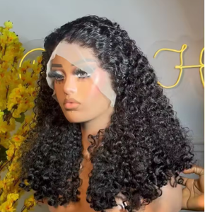 Perruque courte bouclée et birmane 2025 densité 15A, perruque super doublement dessinée 5*5 4*4, cheveux en dentelle frontale pour femme noire, 350 - Product Image 1