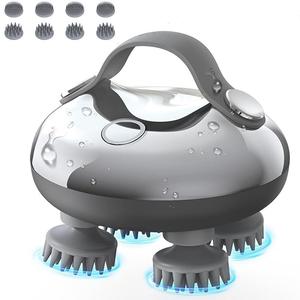 Mini head massage <b>shower</b> <b>brush</b> 4 head scalp electric massager comb scalp massager for head scalp fair grown - Product Image 1