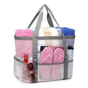 Sac de plage fourre-tout imperméable grande capacité avec logo personnalisé, doublure en polyester pour le shopping, les voyages et les accessoires de natation - Product Image 4