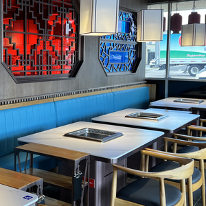 Barbecue <span class=keywords><strong>coréen</strong></span> sans fumée intégré Barbecue électrique Hot Pot Table Cuisinière à induction individuelle pour les repas et les restaurants - Product Image 4