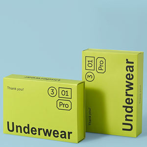 Boîte en papier rigide avec logo personnalisé, matériaux recyclés, impression CMYK, pour sous-vêtements, chaussettes, emballage cadeau - Product Image 1