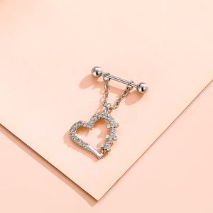 <span class=keywords><strong>Piercing</strong></span> joyería cristal corazón <span class=keywords><strong>pezón</strong></span> anillo Barbell <span class=keywords><strong>pezón</strong></span> <span class=keywords><strong>Piercing</strong></span> Sexy mujeres <span class=keywords><strong>pezón</strong></span> anillos cubierta hombres y mujeres joyería del cuerpo - Product Image 2